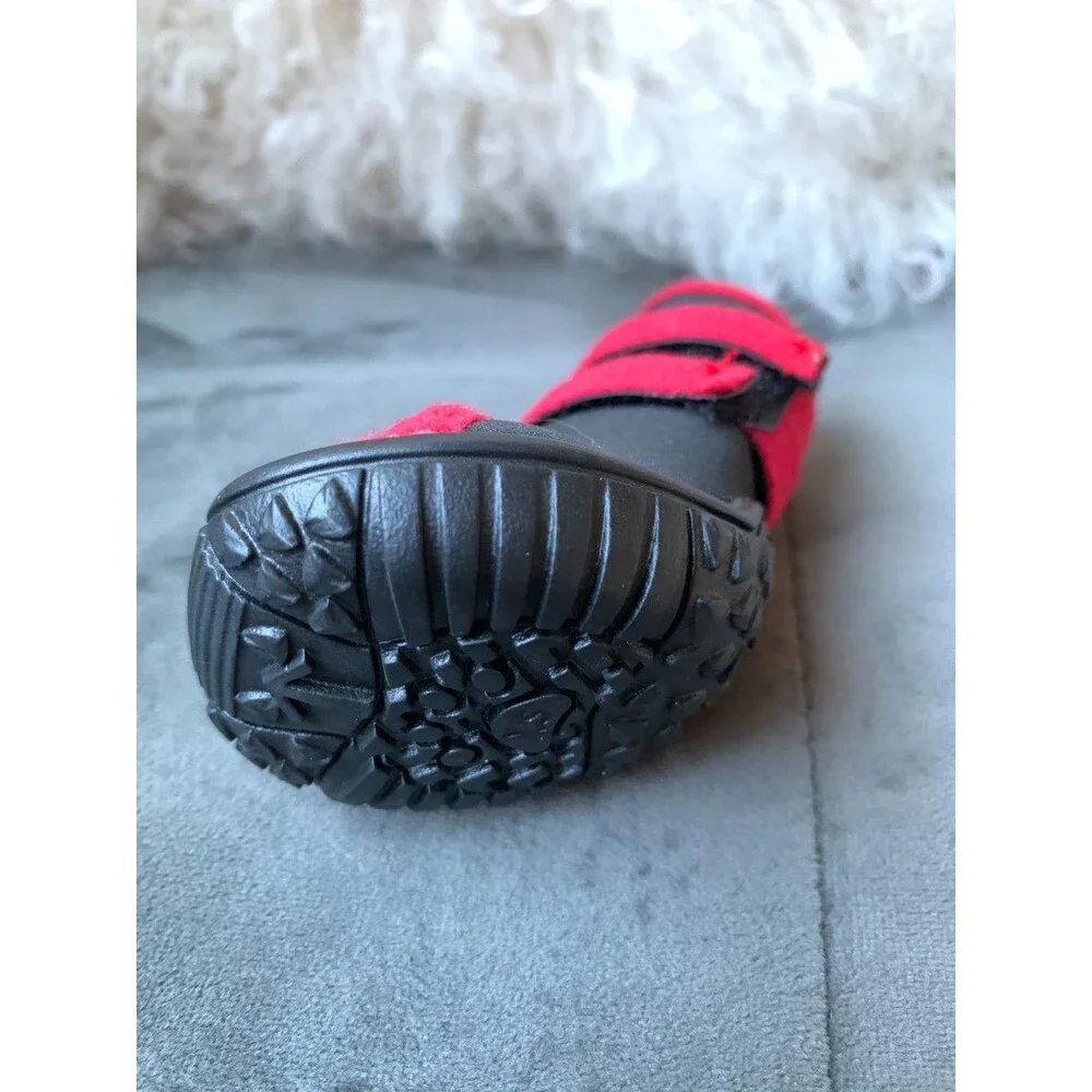 Dog Boots Set  High Ankle Booties Stretch Supportive - Set Of 4-XS Black and Red